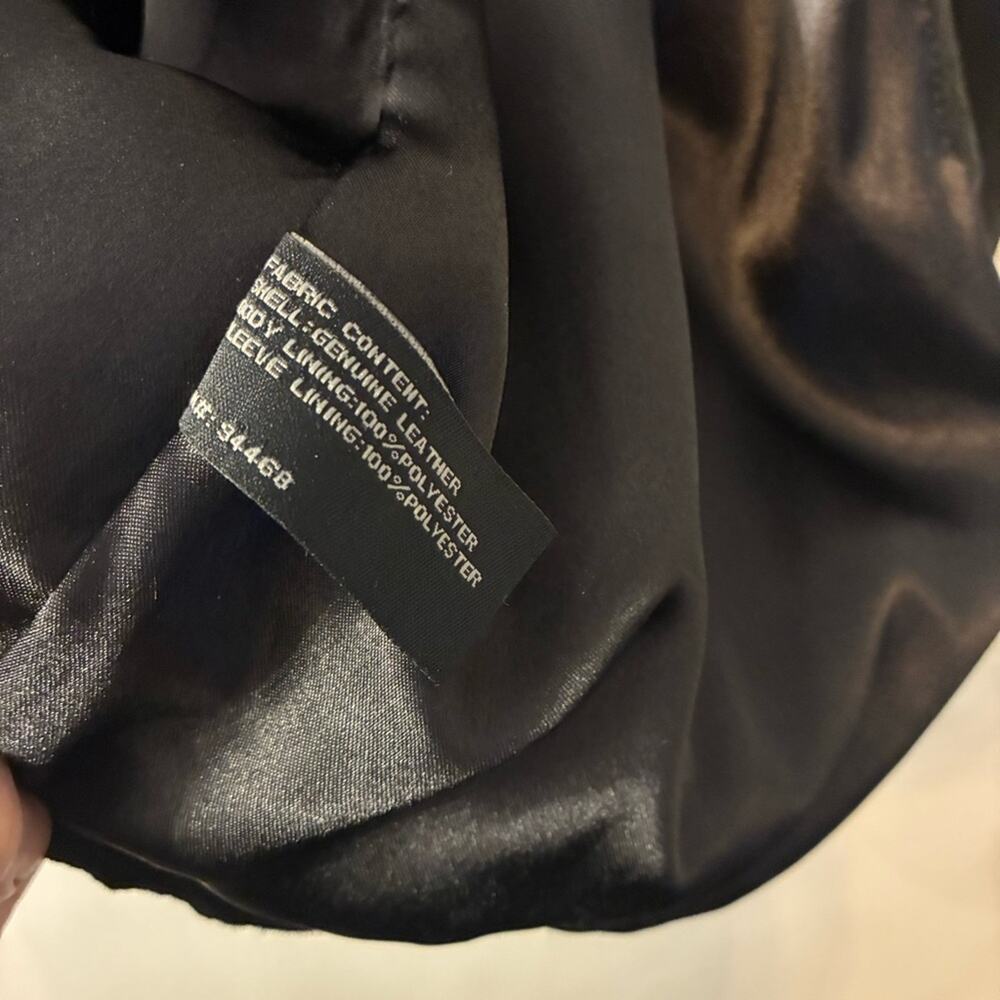 Vintage 90s Claiborne Black Suede Leather Chore Jacket Zip Front Oversized XL - Picture 10 of 12